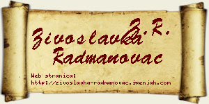 Živoslavka Radmanovac vizit kartica